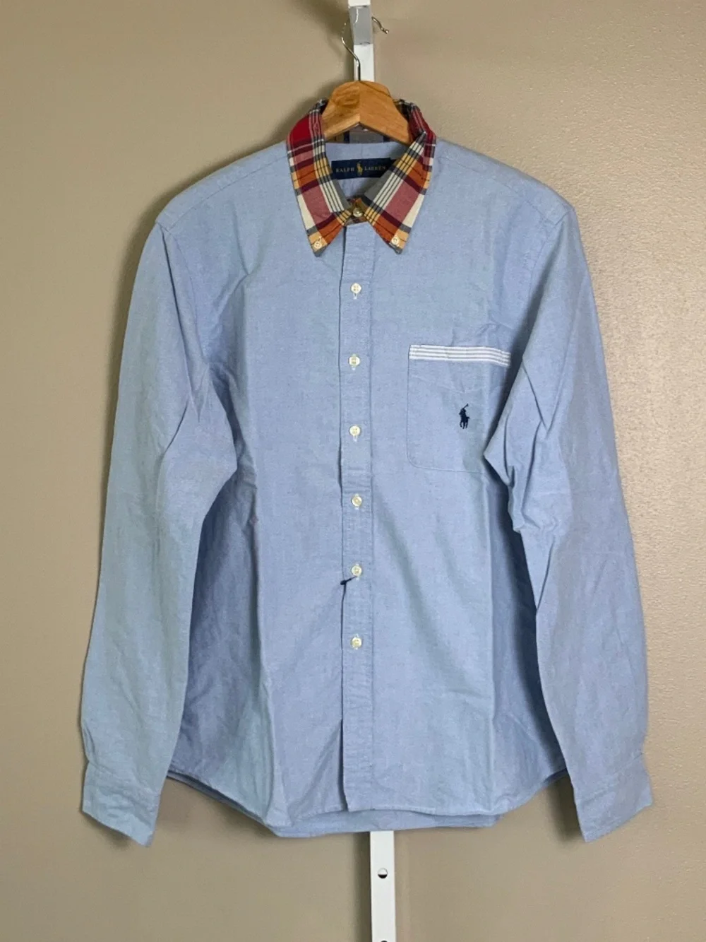 Polo Ralph Lauren Classic Button Down Oxford Shirt with Madras Collar